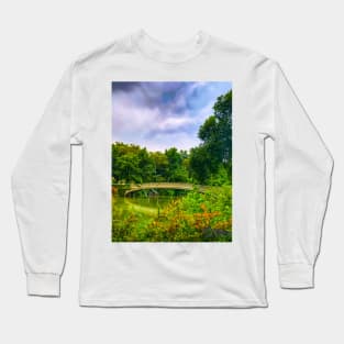 Bow Bridge Nature Lake Trees Central Park Manhattan New York City Long Sleeve T-Shirt